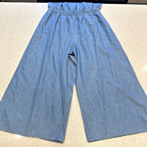 NEW Michael Kors Jumpsuit Size XL Blue Chambray Denim Wide Leg MSRP $179 NWT! - Picture 13 of 16
